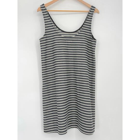 Madewell Effortless Gray White Striped Tank Mini Dress Size M - Picture 3 of 5